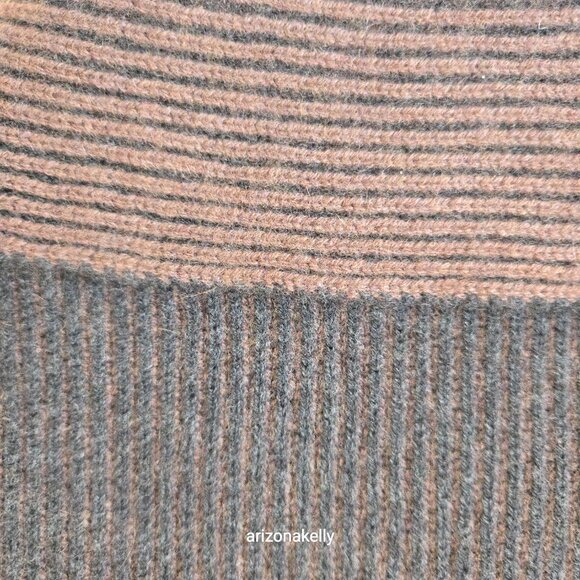 Avon Celli Cashmere Scarf Ribbed Brown & Black - Picture 7 of 9